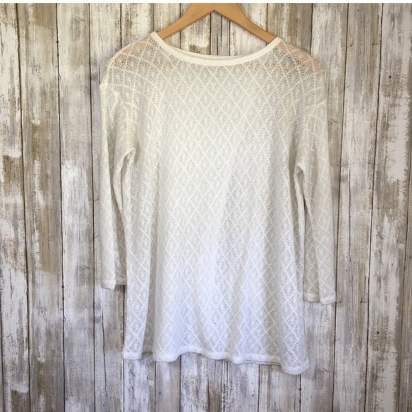 J. Jill White Knit Open Back Blouse - Picture 1 of 7
